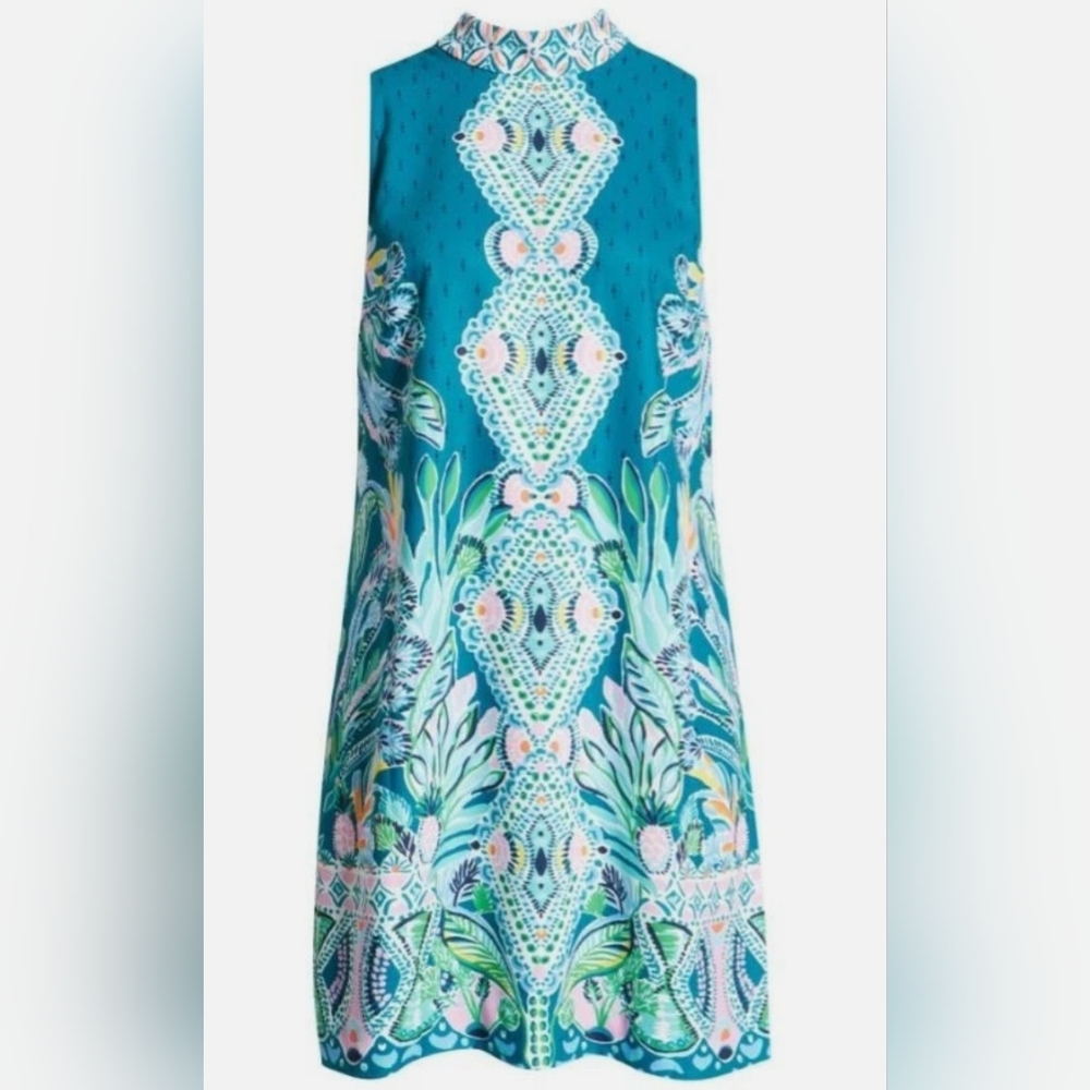 Lilly Pullitzer Brandi Valencia Teal Rain Florist Shift Dress Sz 6 - Picture 7 of 16